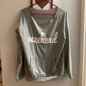 Off shoulder/Long Sleeve Shirt